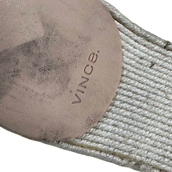 Vince Women's Selene Crossover Leather Espadrille Slide Sandals Black Sz 5M NEW - Picture 7 of 8